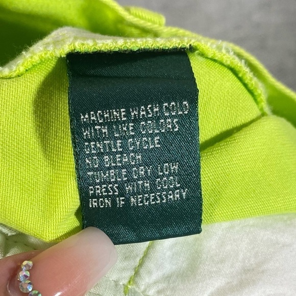 Vintage Lauren Ralph Lauren Lime Green high waisted bermuda shorts size 4 - Picture 4 of 5